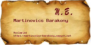 Martinovics Barakony névjegykártya